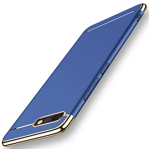 Custodia Lusso Metallo Laterale e Plastica Cover M01 per Huawei Honor View 10 Blu