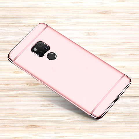 Custodia Lusso Metallo Laterale e Plastica Cover M01 per Huawei Mate 20 X Oro Rosa