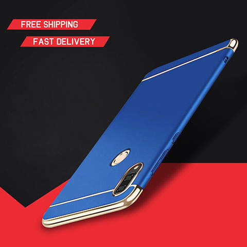 Custodia Lusso Metallo Laterale e Plastica Cover M01 per Huawei Y9 (2019) Blu