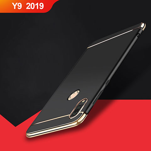 Custodia Lusso Metallo Laterale e Plastica Cover M01 per Huawei Y9 (2019) Nero