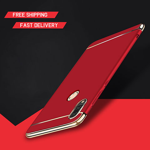 Custodia Lusso Metallo Laterale e Plastica Cover M01 per Huawei Y9 (2019) Rosso