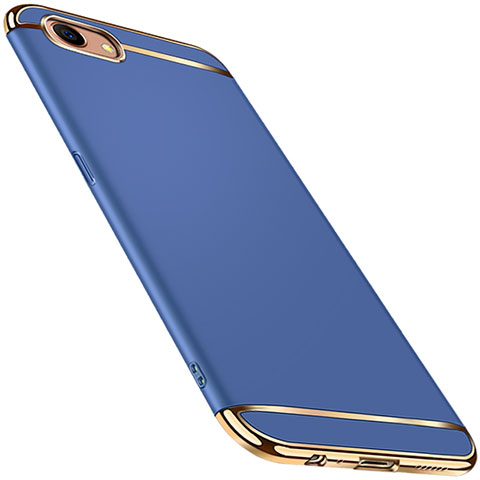 Custodia Lusso Metallo Laterale e Plastica Cover M01 per Oppo A3 Blu