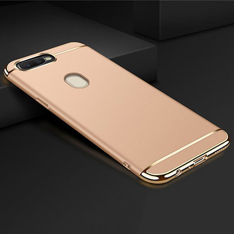 Custodia Lusso Metallo Laterale e Plastica Cover M01 per Oppo A7 Oro