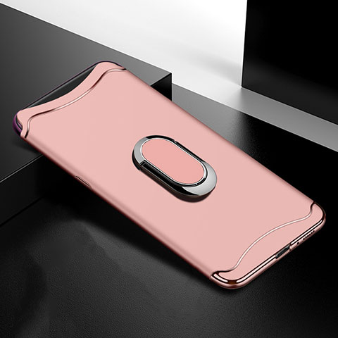 Custodia Lusso Metallo Laterale e Plastica Cover M01 per Oppo Find X Super Flash Edition Oro Rosa