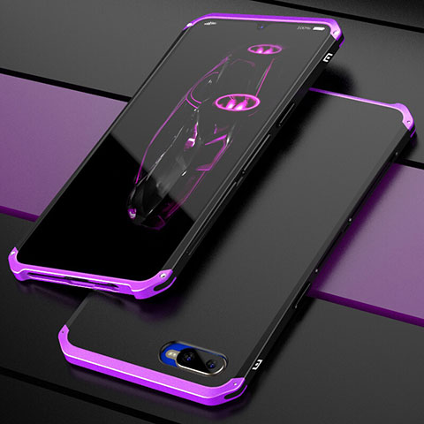 Custodia Lusso Metallo Laterale e Plastica Cover M01 per Oppo RX17 Neo Viola