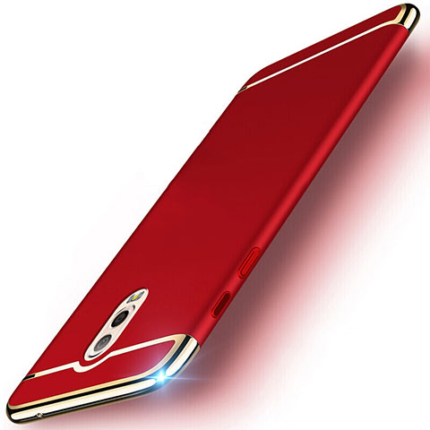 Custodia Lusso Metallo Laterale e Plastica Cover M01 per Samsung Galaxy J7 Plus Rosso