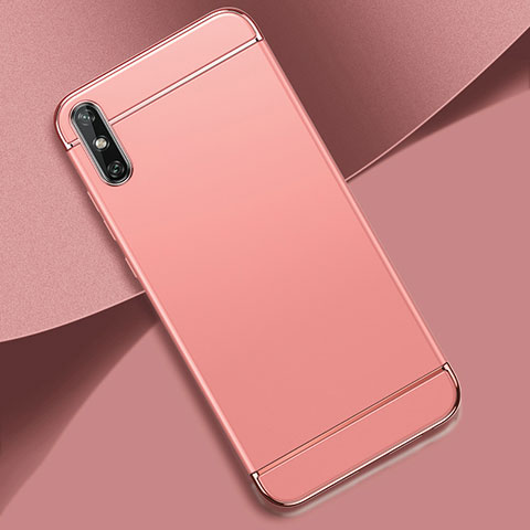 Custodia Lusso Metallo Laterale e Plastica Cover M02 per Huawei Enjoy 10e Oro Rosa