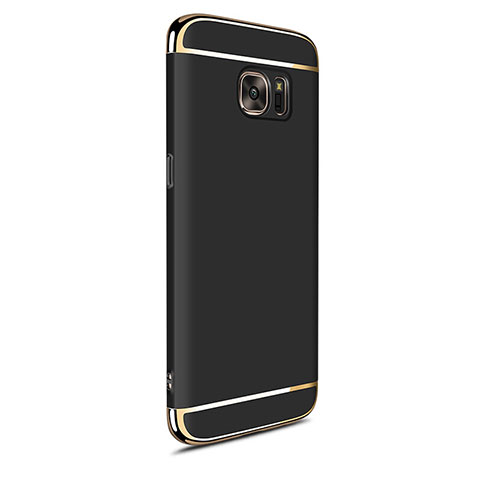Custodia Lusso Metallo Laterale e Plastica Cover M05 per Samsung Galaxy S7 Edge G935F Nero