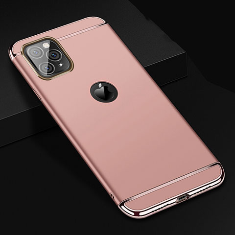 Custodia Lusso Metallo Laterale e Plastica Cover T01 per Apple iPhone 11 Pro Oro Rosa