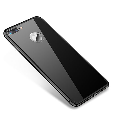 Custodia Lusso Metallo Laterale e Plastica Cover T01 per Apple iPhone 8 Plus Nero