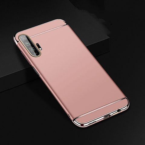 Custodia Lusso Metallo Laterale e Plastica Cover T01 per Huawei Honor 20 Pro Oro Rosa