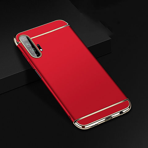 Custodia Lusso Metallo Laterale e Plastica Cover T01 per Huawei Honor 20 Pro Rosso