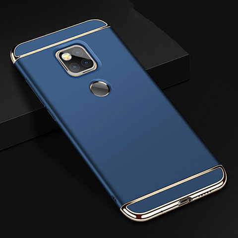 Custodia Lusso Metallo Laterale e Plastica Cover T01 per Huawei Mate 20 X 5G Blu