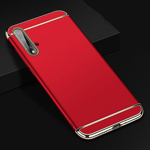 Custodia Lusso Metallo Laterale e Plastica Cover T01 per Huawei Nova 5 Rosso