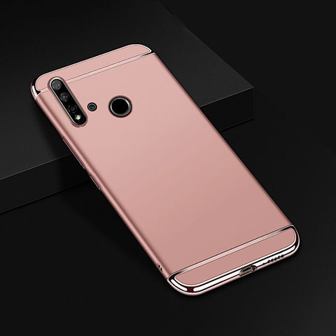 Custodia Lusso Metallo Laterale e Plastica Cover T01 per Huawei P20 Lite (2019) Oro Rosa