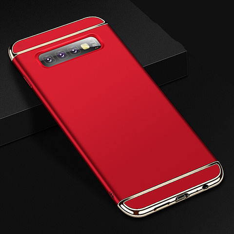 Custodia Lusso Metallo Laterale e Plastica Cover T01 per Samsung Galaxy S10 5G Rosso