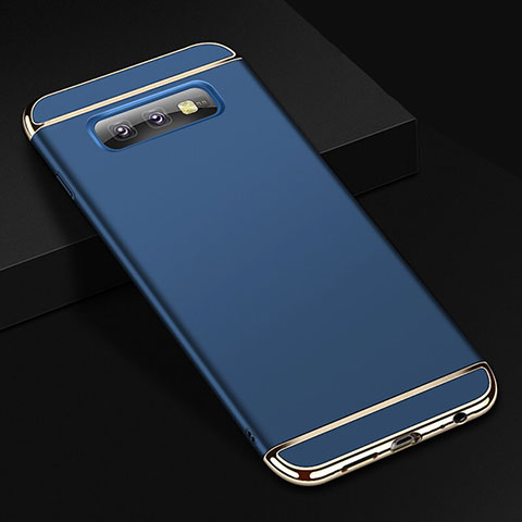 Custodia Lusso Metallo Laterale e Plastica Cover T01 per Samsung Galaxy S10e Blu