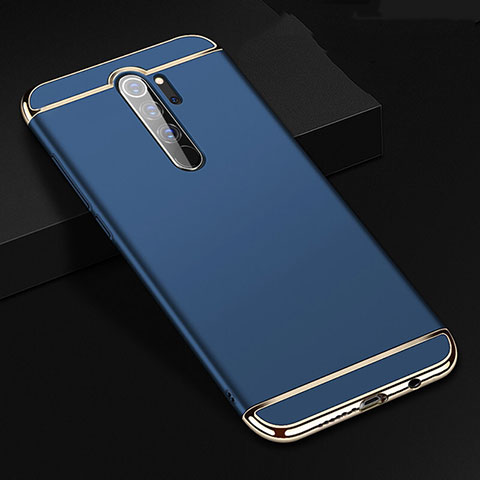 Custodia Lusso Metallo Laterale e Plastica Cover T01 per Xiaomi Redmi Note 8 Pro Blu