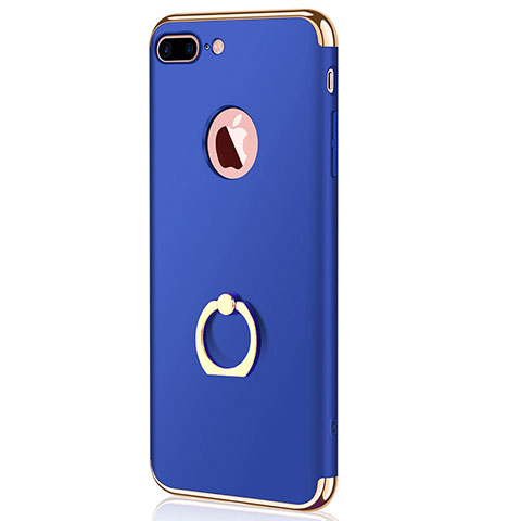 Custodia Lusso Metallo Laterale e Plastica F04 per Apple iPhone 8 Plus Blu