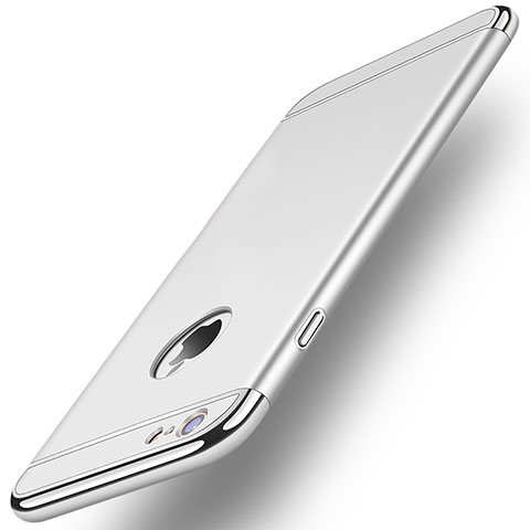 Custodia Lusso Metallo Laterale e Plastica M01 per Apple iPhone 6 Plus Argento