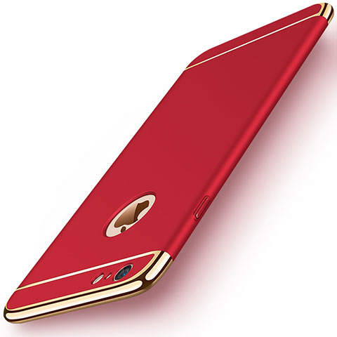 Custodia Lusso Metallo Laterale e Plastica M01 per Apple iPhone 6 Plus Rosso