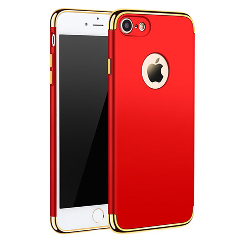 Custodia Lusso Metallo Laterale e Plastica M01 per Apple iPhone 7 Rosso