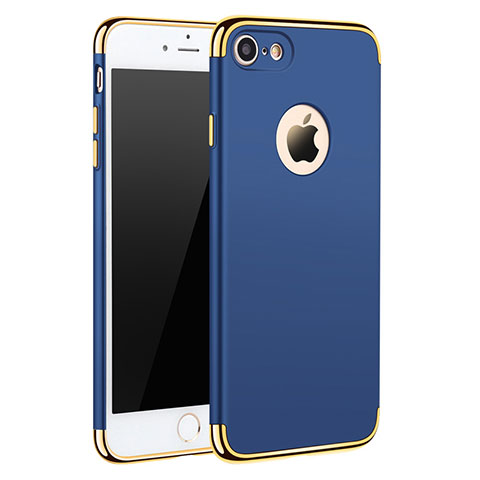 Custodia Lusso Metallo Laterale e Plastica M01 per Apple iPhone SE (2020) Blu