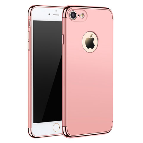 Custodia Lusso Metallo Laterale e Plastica M01 per Apple iPhone SE (2020) Oro Rosa