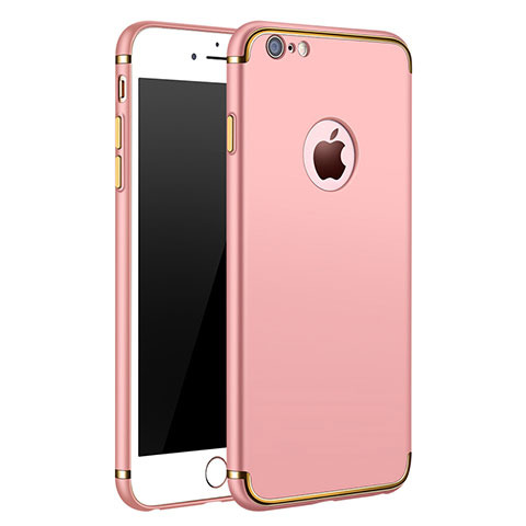 Custodia Lusso Metallo Laterale e Plastica M02 per Apple iPhone 6S Oro Rosa