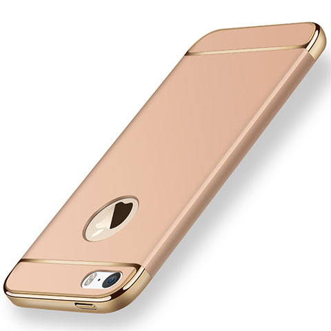 Custodia Lusso Metallo Laterale e Plastica per Apple iPhone 5S Oro