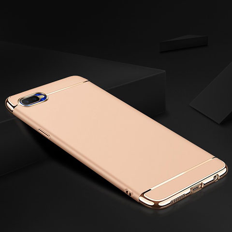 Custodia Lusso Metallo Laterale e Silicone Cover M02 per Oppo R17 Neo Oro