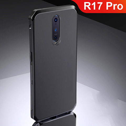 Custodia Lusso Metallo Laterale e Silicone Cover M02 per Oppo R17 Pro Nero