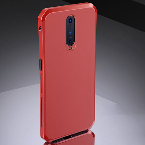 Custodia Lusso Metallo Laterale e Silicone Cover M02 per Oppo R17 Pro Rosso