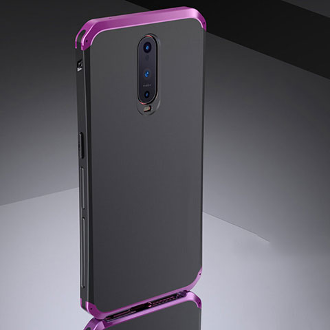 Custodia Lusso Metallo Laterale e Silicone Cover M02 per Oppo R17 Pro Viola