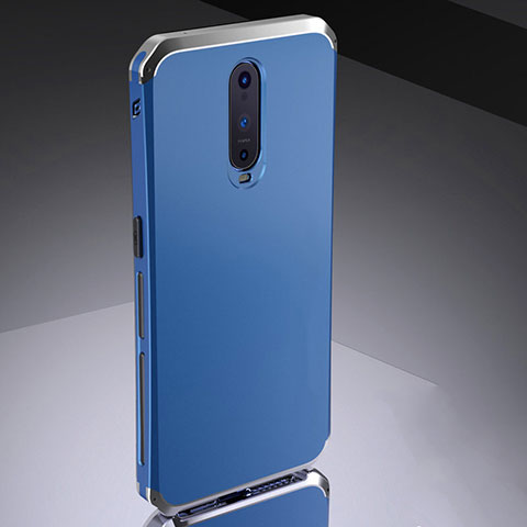 Custodia Lusso Metallo Laterale e Silicone Cover M02 per Oppo RX17 Pro Blu