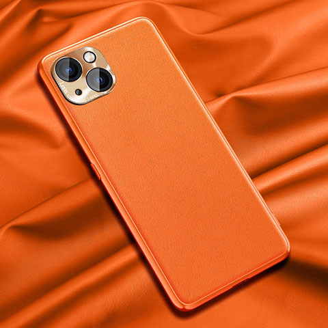 Custodia Lusso Pelle Cover A01 per Apple iPhone 13 Mini Arancione