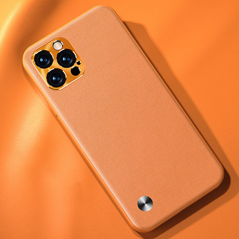 Custodia Lusso Pelle Cover A05 per Apple iPhone 14 Pro Arancione