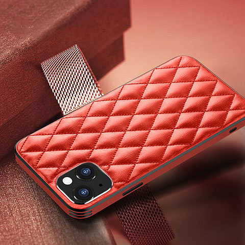 Custodia Lusso Pelle Cover A07 per Apple iPhone 13 Mini Rosso
