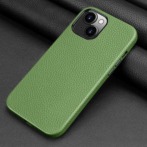 Custodia Lusso Pelle Cover A09 per Apple iPhone 14 Plus Verde