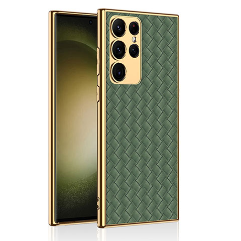 Custodia Lusso Pelle Cover AC2 per Samsung Galaxy S21 Ultra 5G Verde