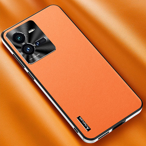Custodia Lusso Pelle Cover AT2 per Vivo iQOO 10 Pro 5G Arancione