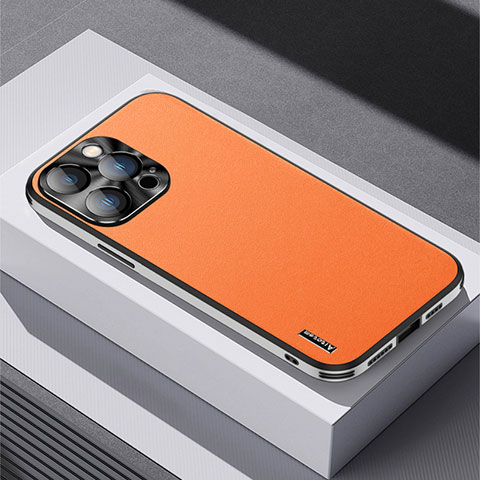 Custodia Lusso Pelle Cover AT5 per Apple iPhone 15 Pro Max Arancione