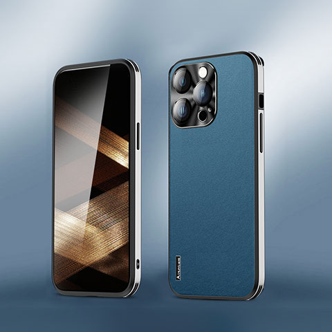 Custodia Lusso Pelle Cover AT6 per Apple iPhone 14 Pro Max Blu