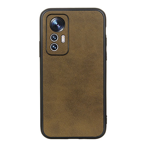 Custodia Lusso Pelle Cover B08H per Xiaomi Mi 12S Pro 5G Marrone Chiaro