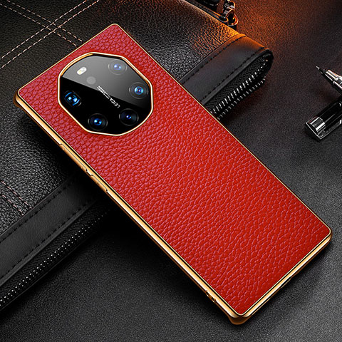 Custodia Lusso Pelle Cover DL2 per Huawei Mate 40 RS Rosso