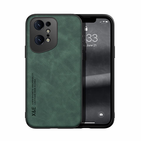 Custodia Lusso Pelle Cover DY1 per Oppo Find X5 Pro 5G Verde