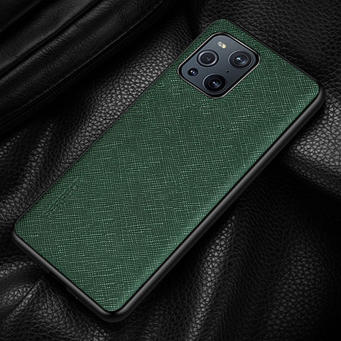 Custodia Lusso Pelle Cover GS2 per Oppo Find X3 Pro 5G Verde