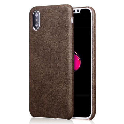 Custodia Lusso Pelle Cover L01 per Apple iPhone X Marrone