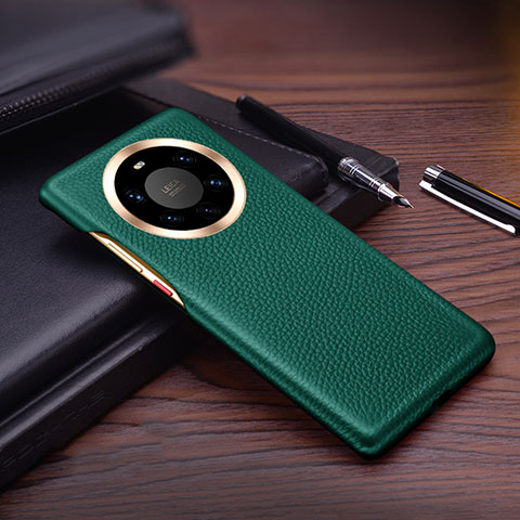 Custodia Lusso Pelle Cover L01 per Huawei Mate 40 Pro+ Plus Verde