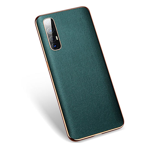 Custodia Lusso Pelle Cover L01 per Oppo Reno3 Pro Verde